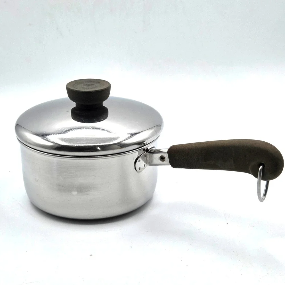 Revere Ware 1 Qt Tri Ply Sauce Pan Pot w/ Lid Stainless Steel Clinton ILL VTG